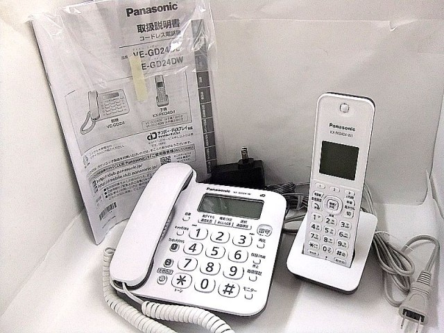 パナソニック コードレス電話機 VE-GD24DL-W