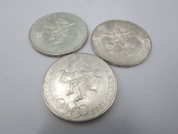 買取】MEXICO 1968年 メキシコオリンピック 記念硬貨コイン 銀貨 25 ...