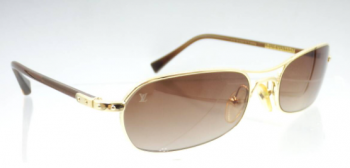 LOUIS VUITTONルイ・ヴィトンサングラスコンスピラシオンZ0038U56□19ブラウンレンズ傷小ラメ入りテンプルゴールドパーツ
