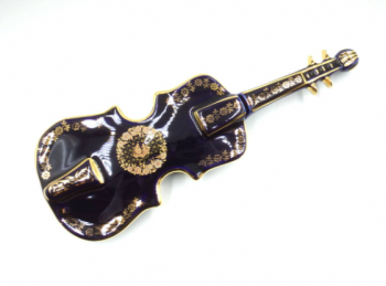 LIMOGES CASTLEリモージュキャッスルバイオリン型小物入れアンティークコレクション磁器フランス製