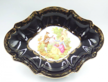 LIMOGES CASTLEリモージュキャッスルひし形絵皿飾り皿22K金縁アンティークコレクション磁器フランス製